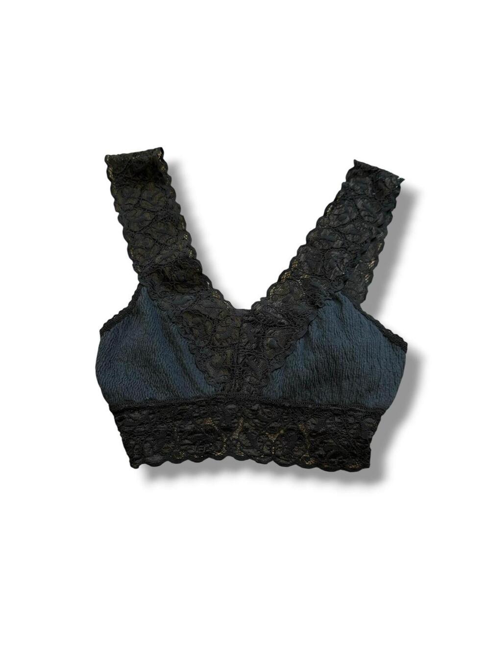 Vintage Unlined Black Lace Bralette